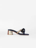 Midnight Bow Block Heels