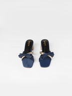 Midnight Bow Block Heels