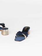 Midnight Bow Block Heels