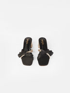 Midnight Bow Block Heels