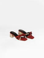 Midnight Bow Block Heels