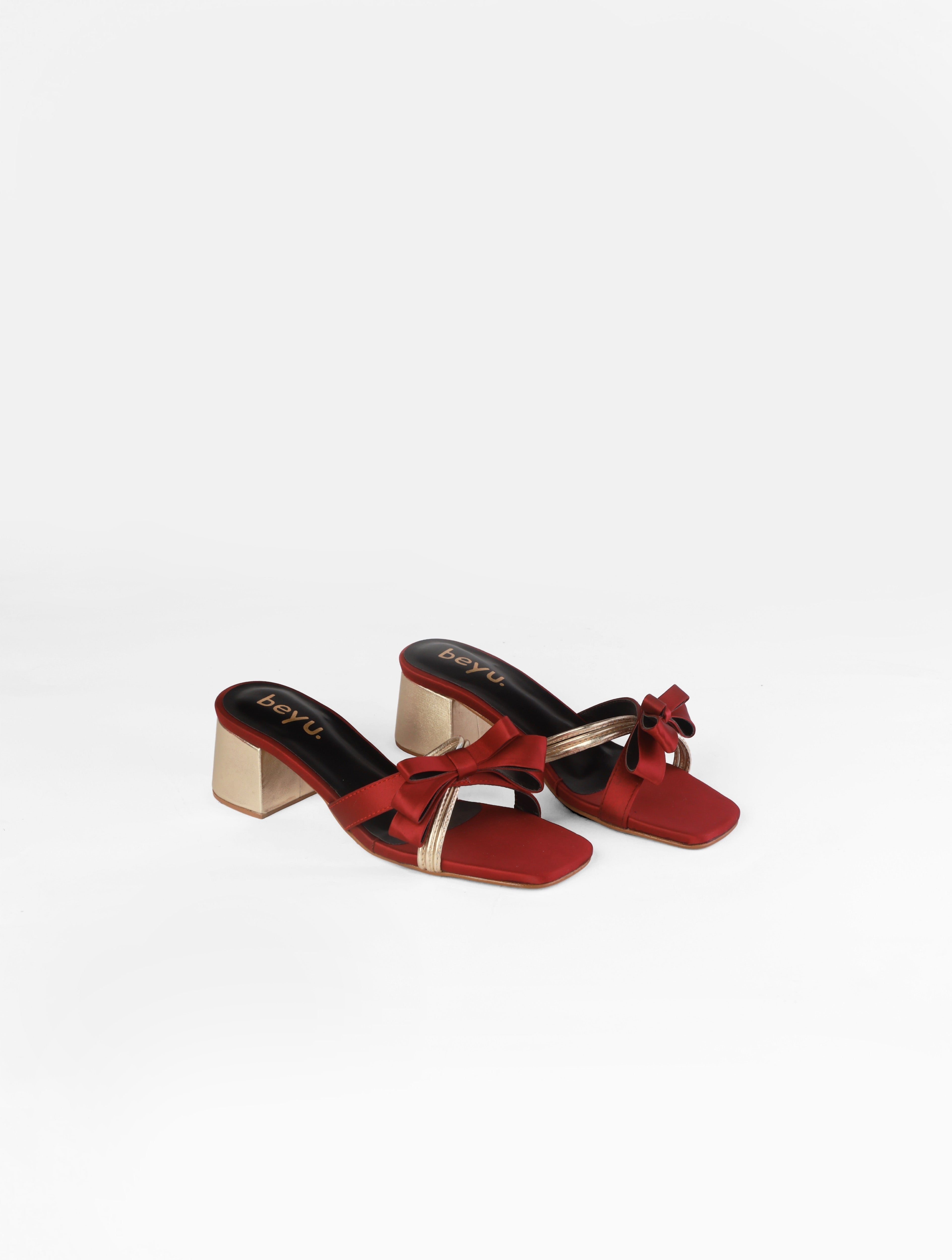 Midnight Bow Block Heels