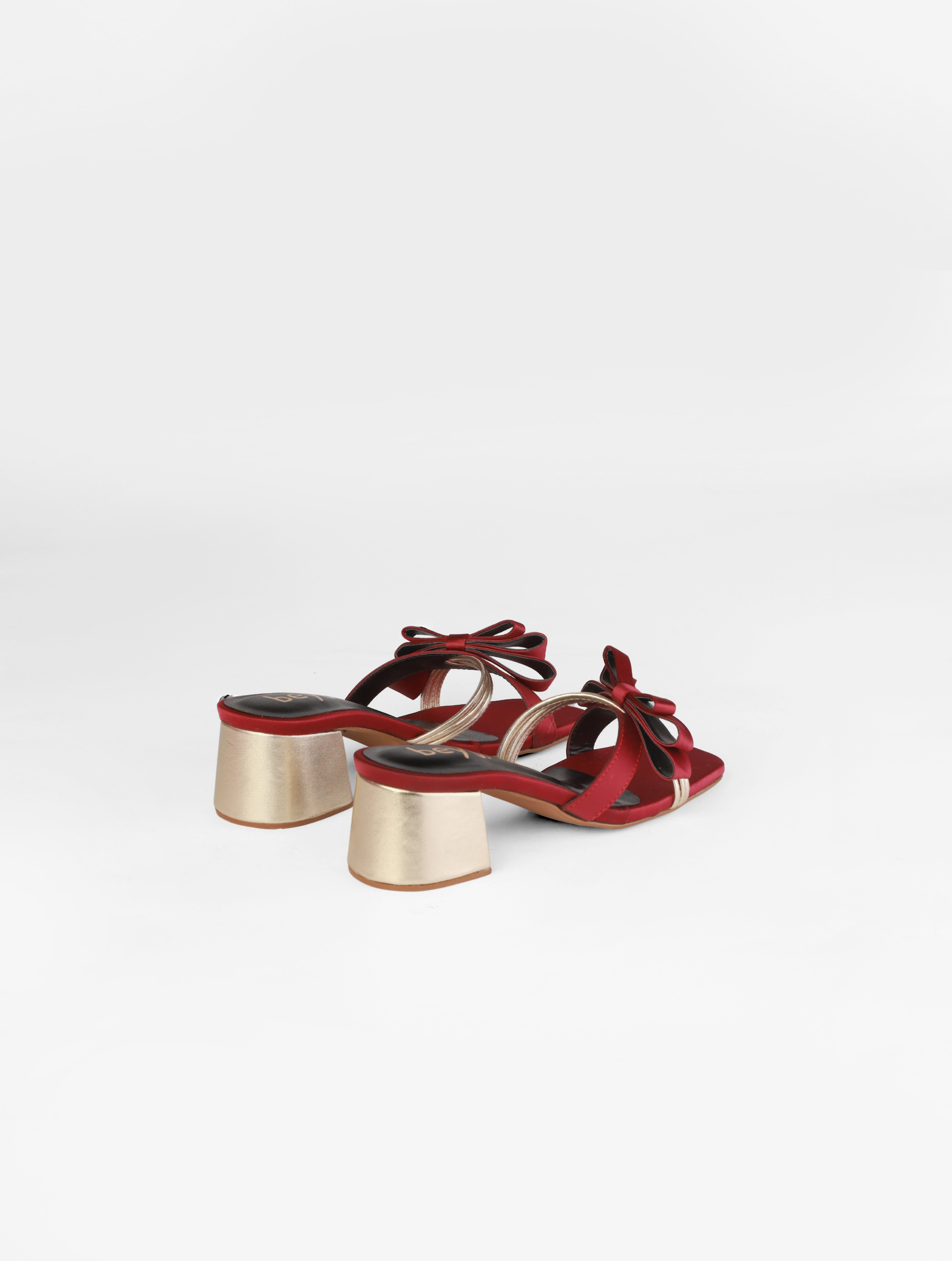 Midnight Bow Block Heels