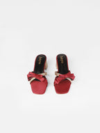 Midnight Bow Block Heels