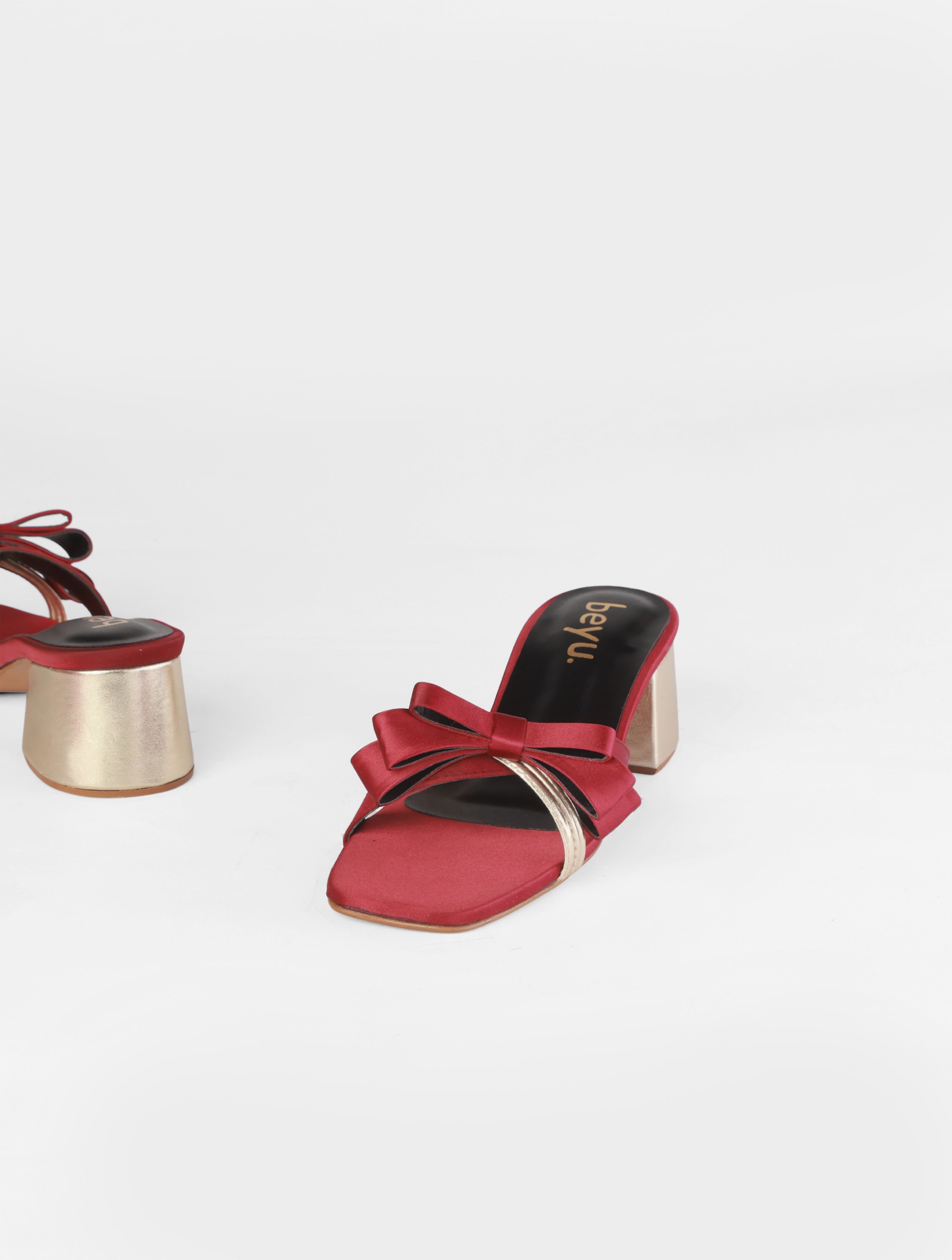 Midnight Bow Block Heels