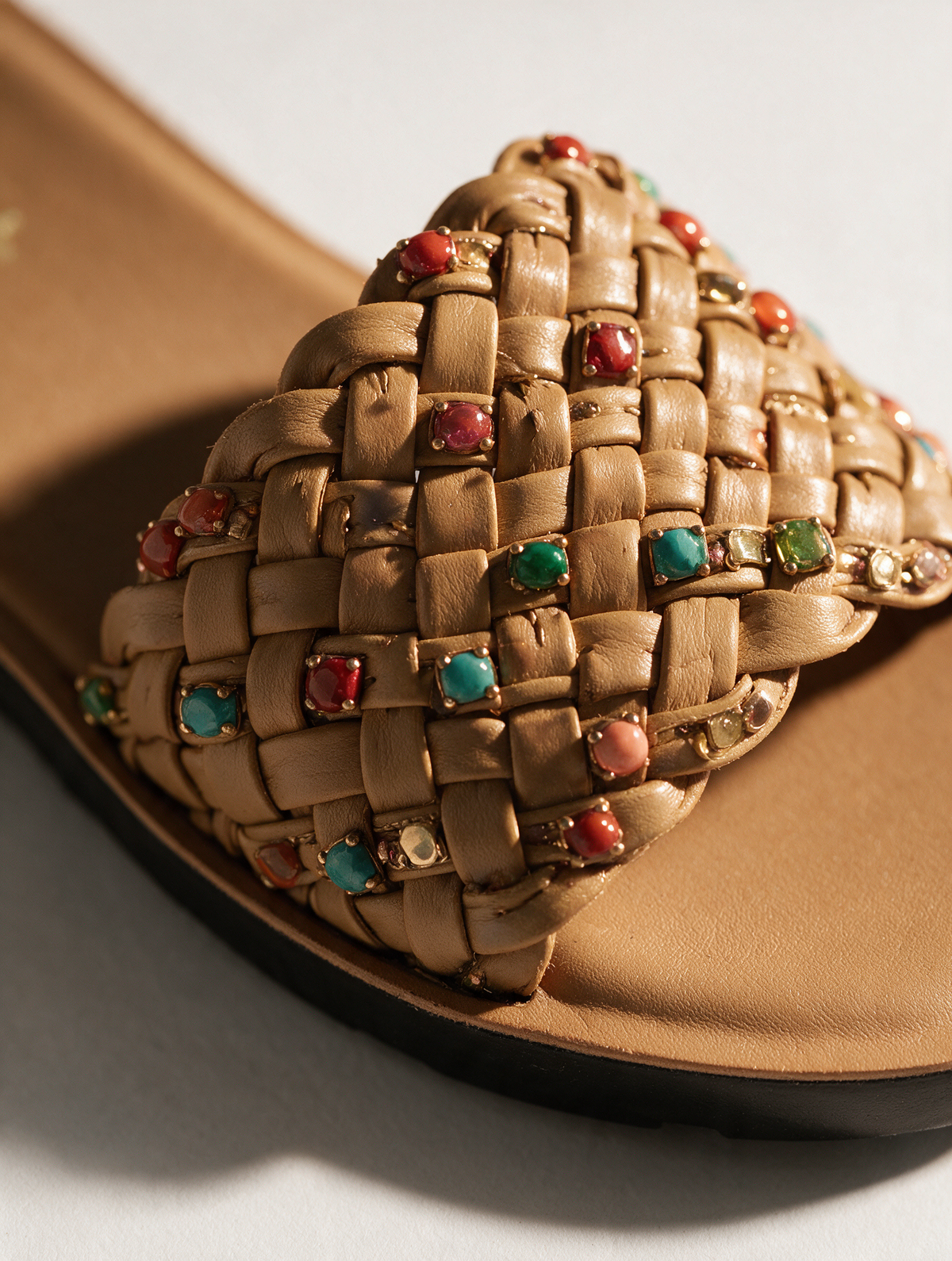 Braided Strap Casual Slides - Beige