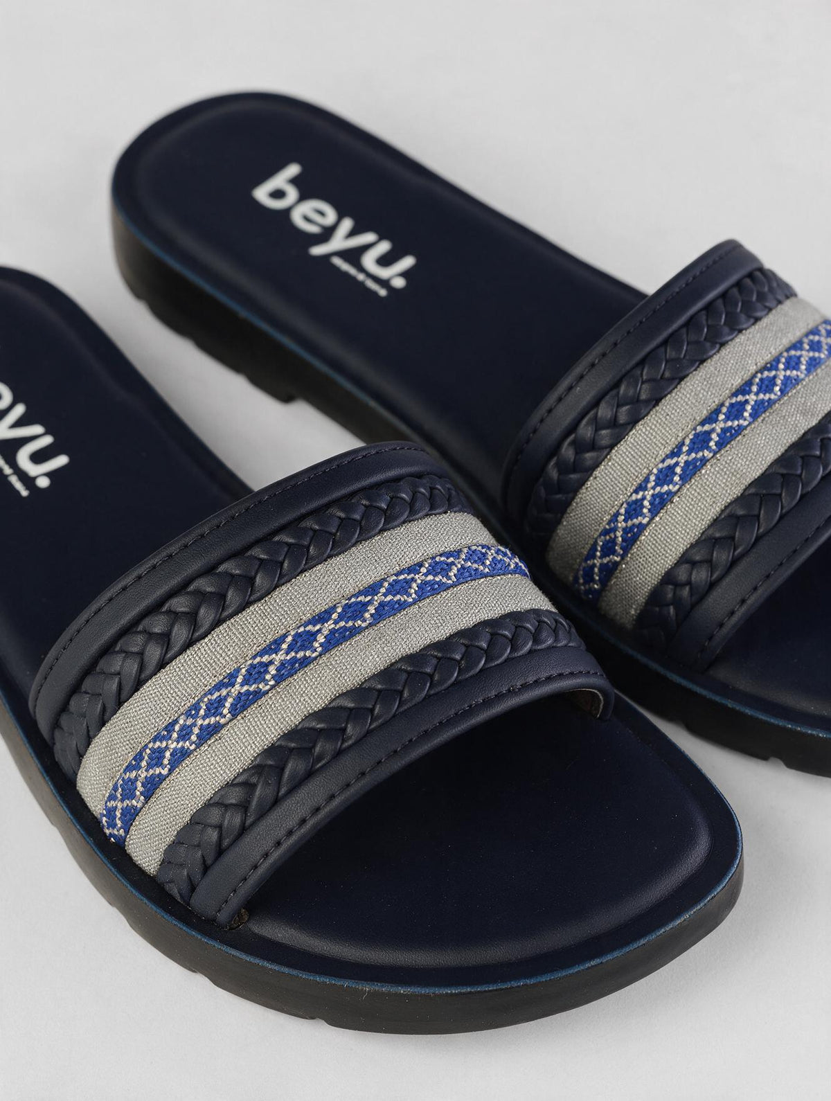 Statement Strap Slides - Blue