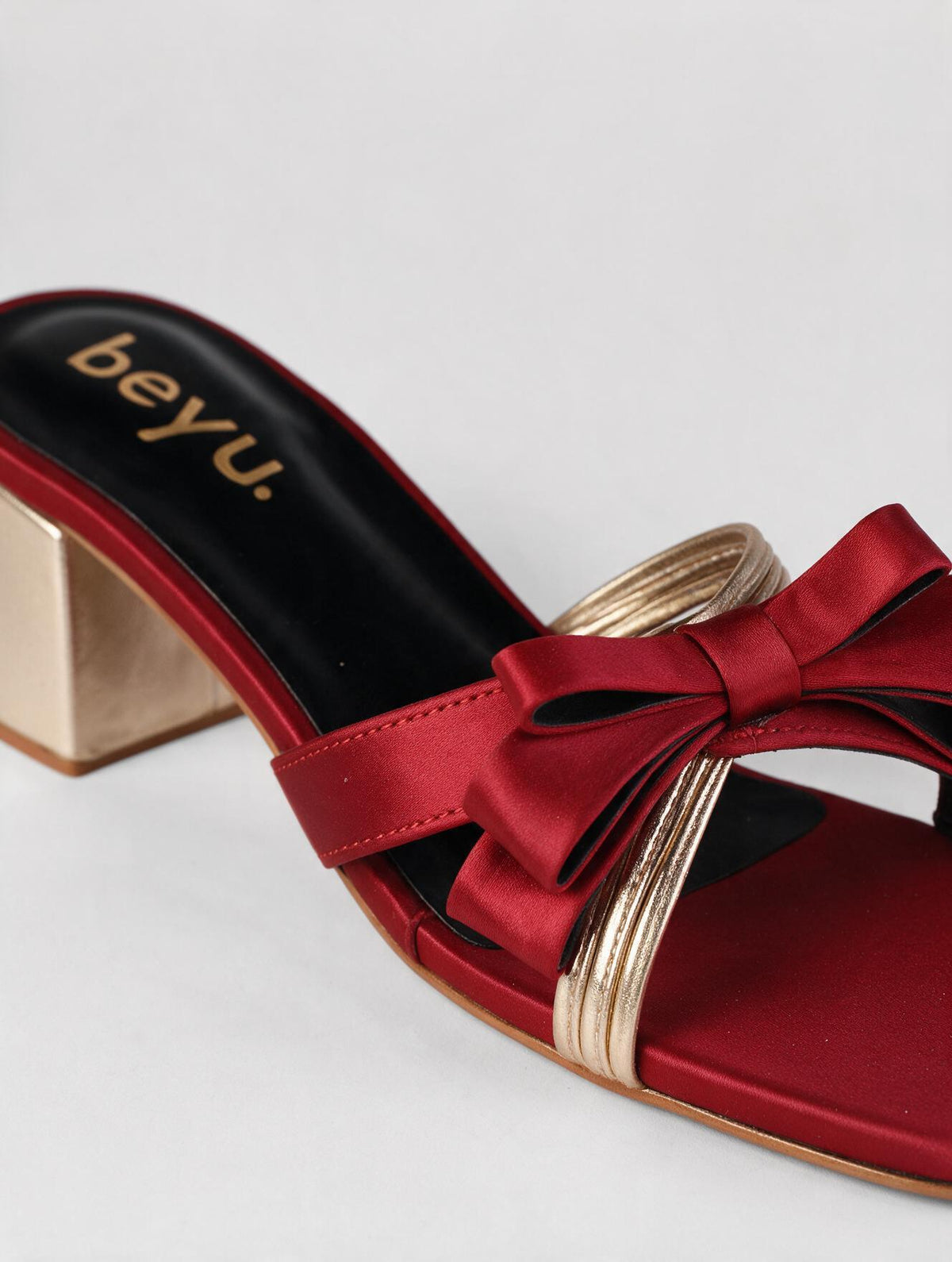Midnight Bow Block Heels