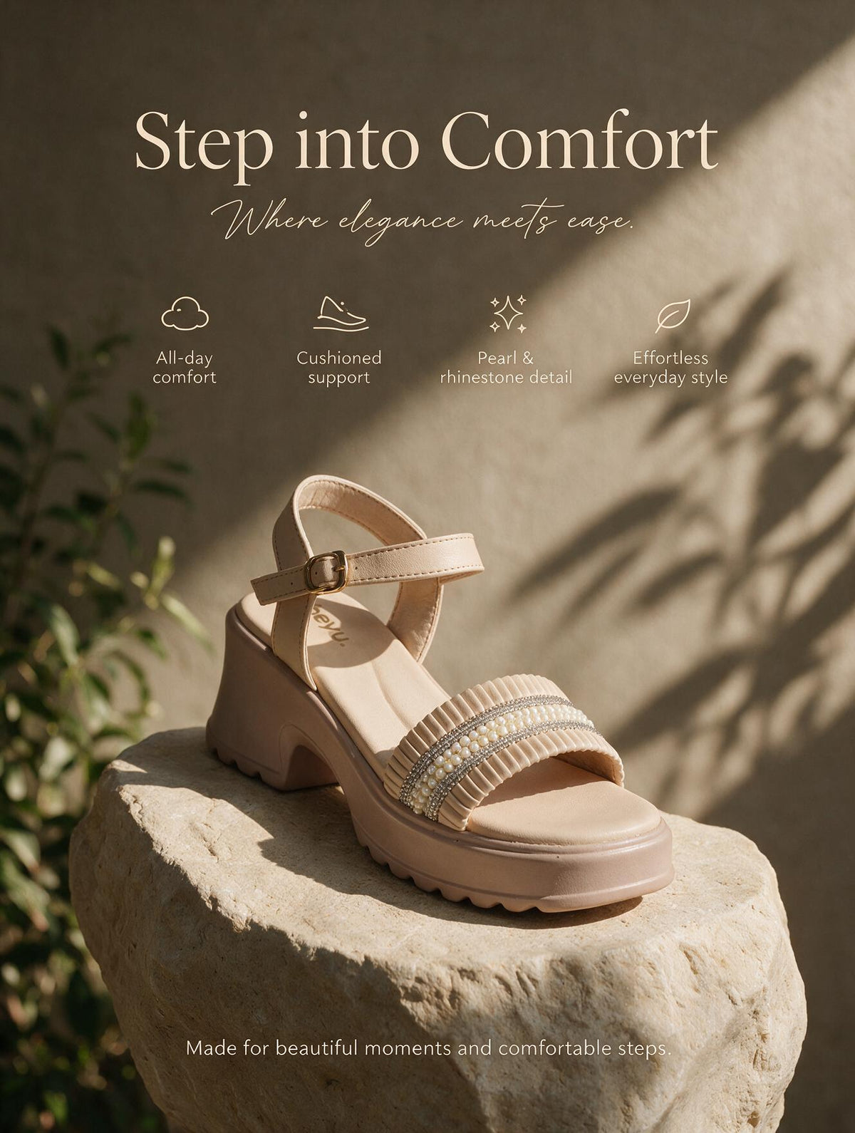 Dual Strap Platform Sandals