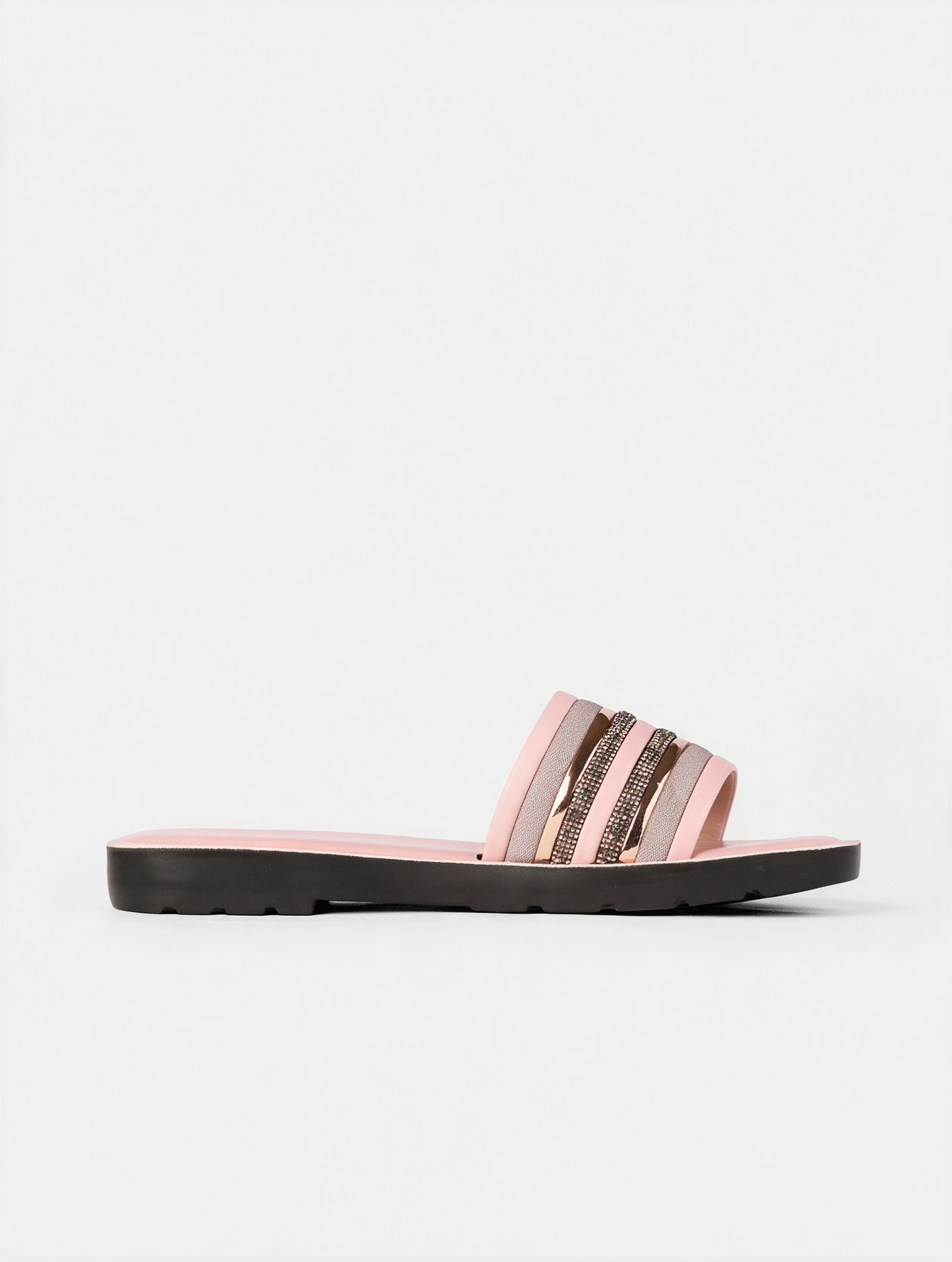Shine Edge Slides - Pink