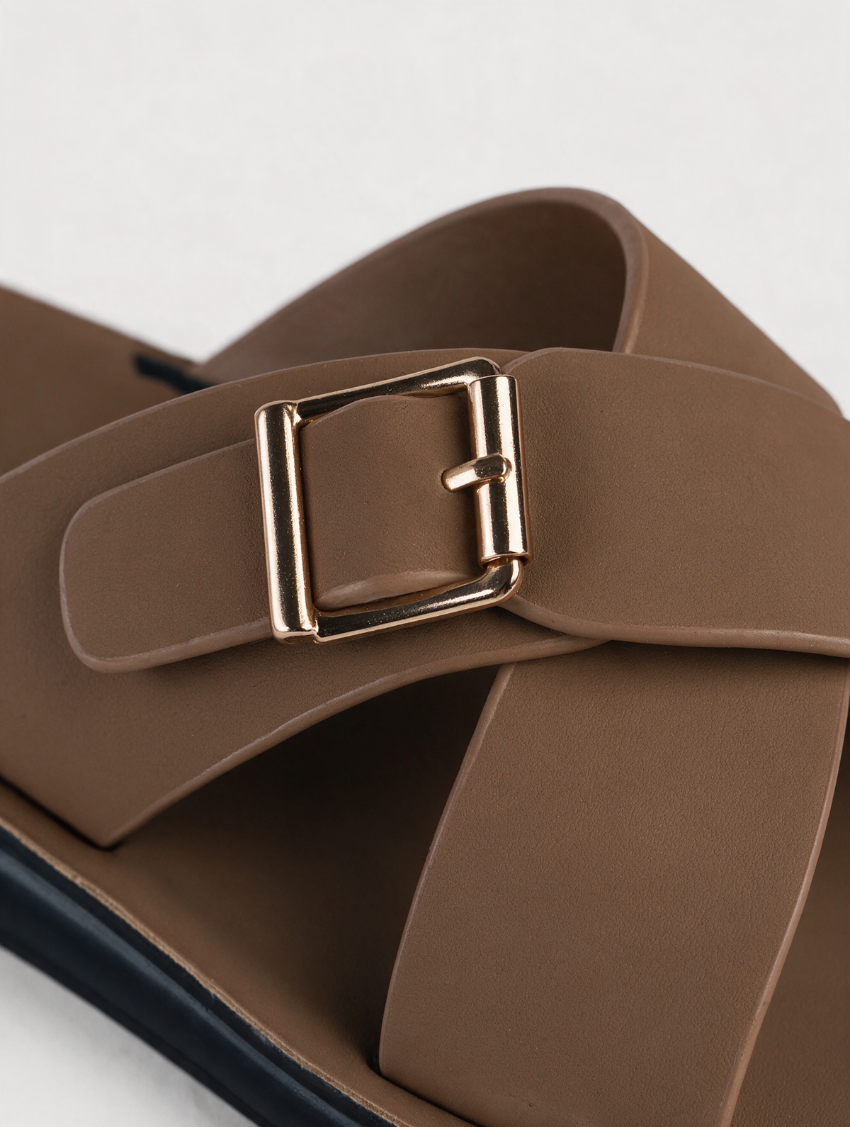 Women Cross Buckle Slides