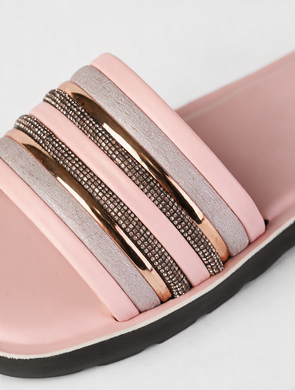 Shine Edge Slides - Pink