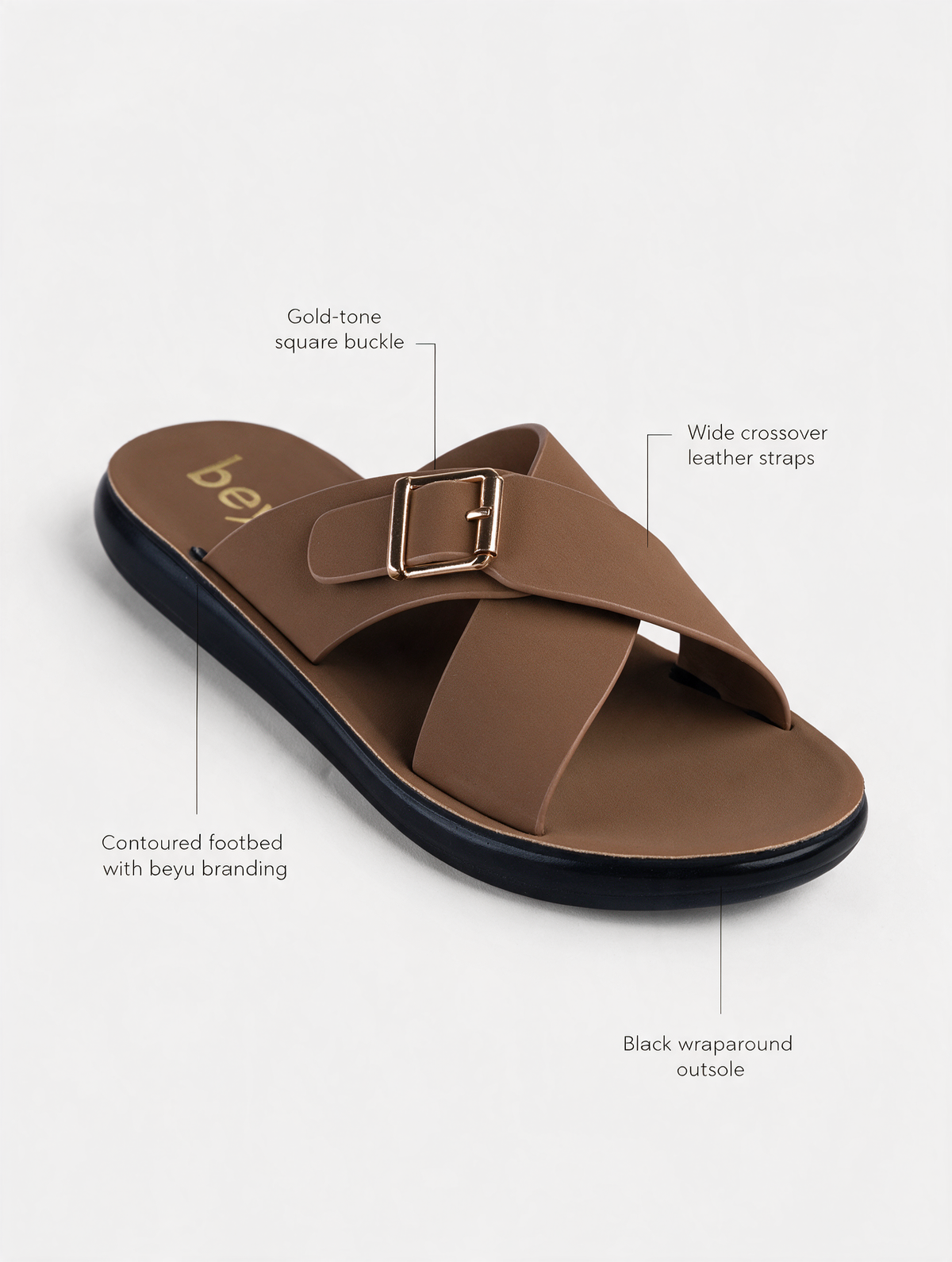 Women Cross Buckle Slides