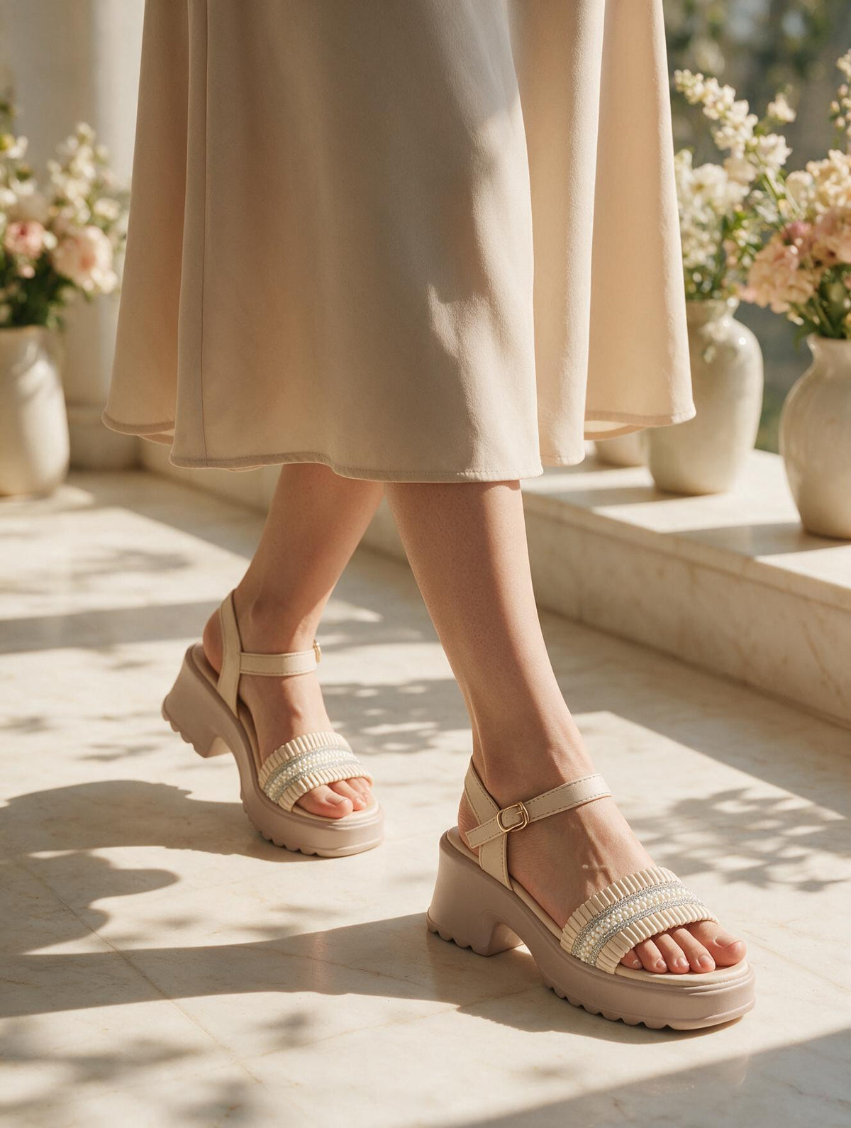 Dual Strap Platform Sandals