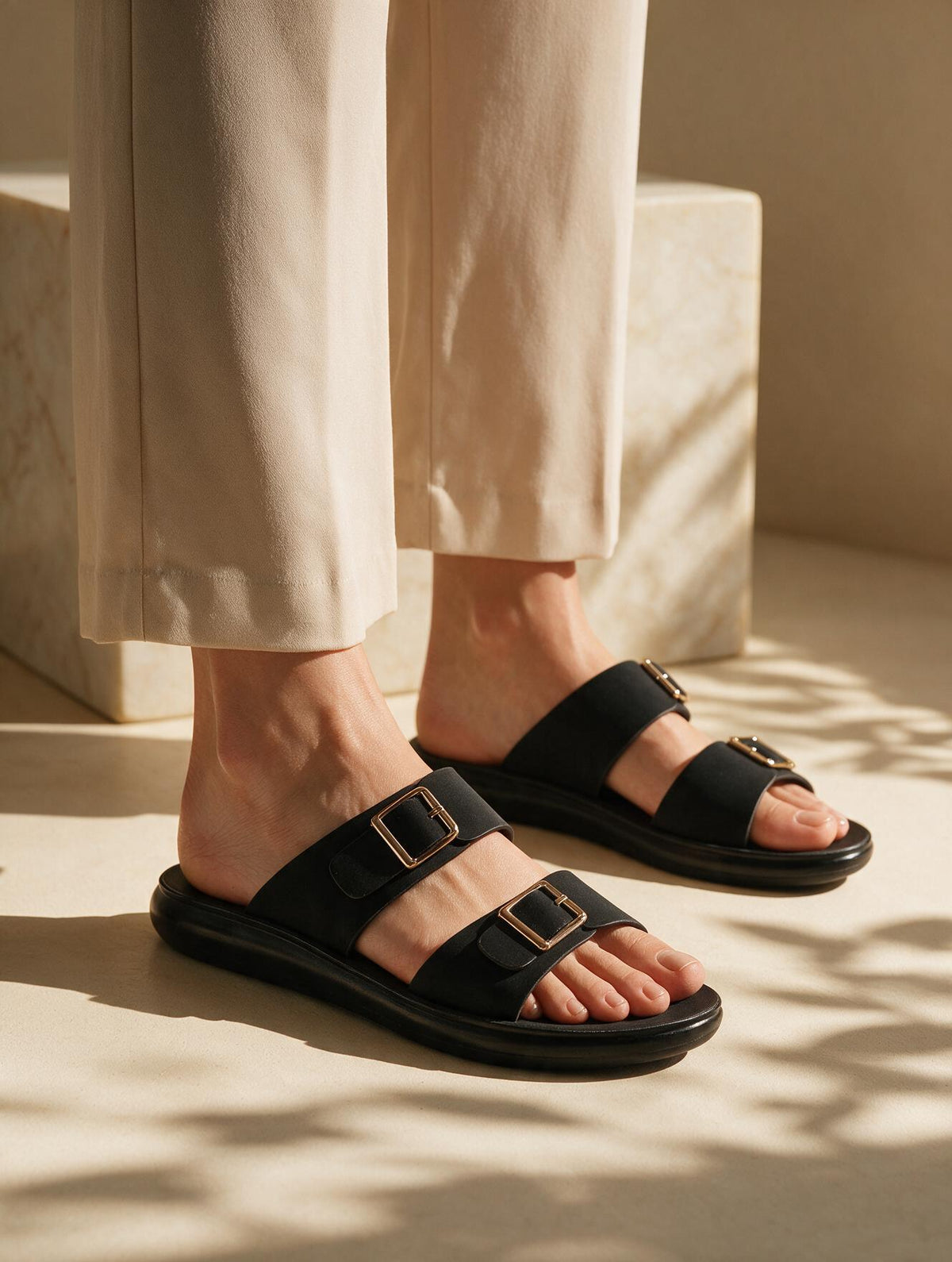 Women Core Strap Slides