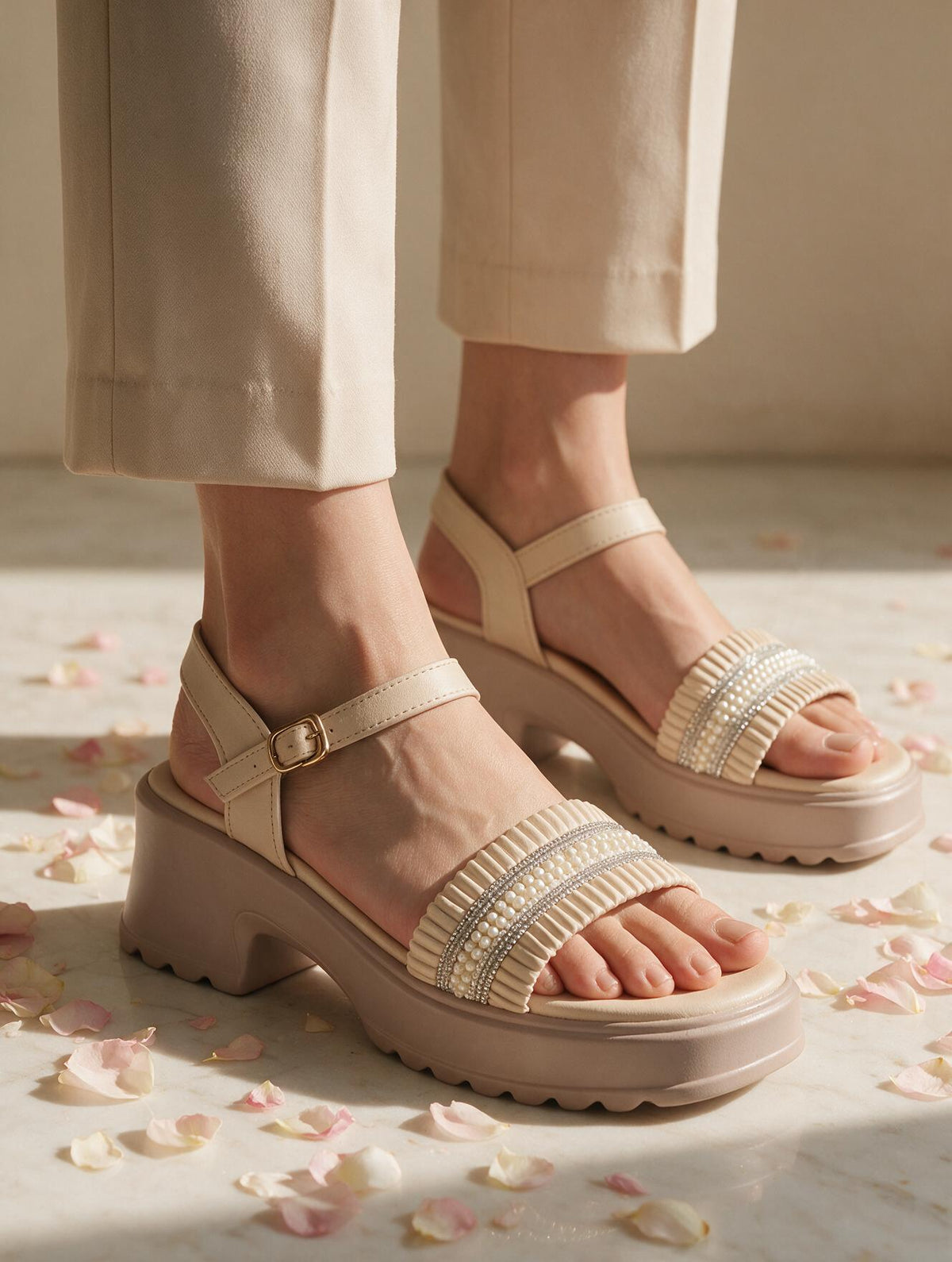 Dual Strap Platform Sandals