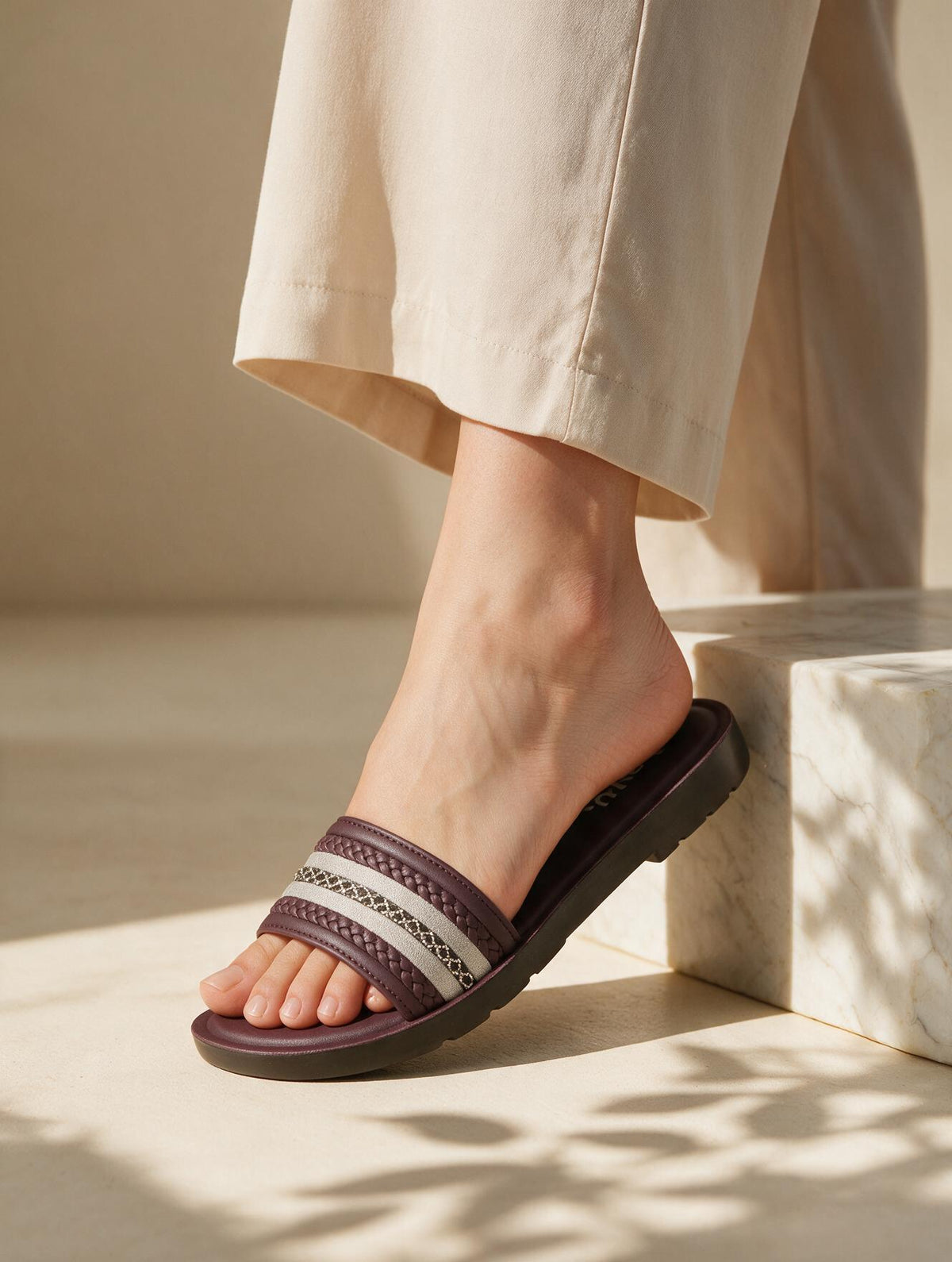 Statement Strap Slides - Purple
