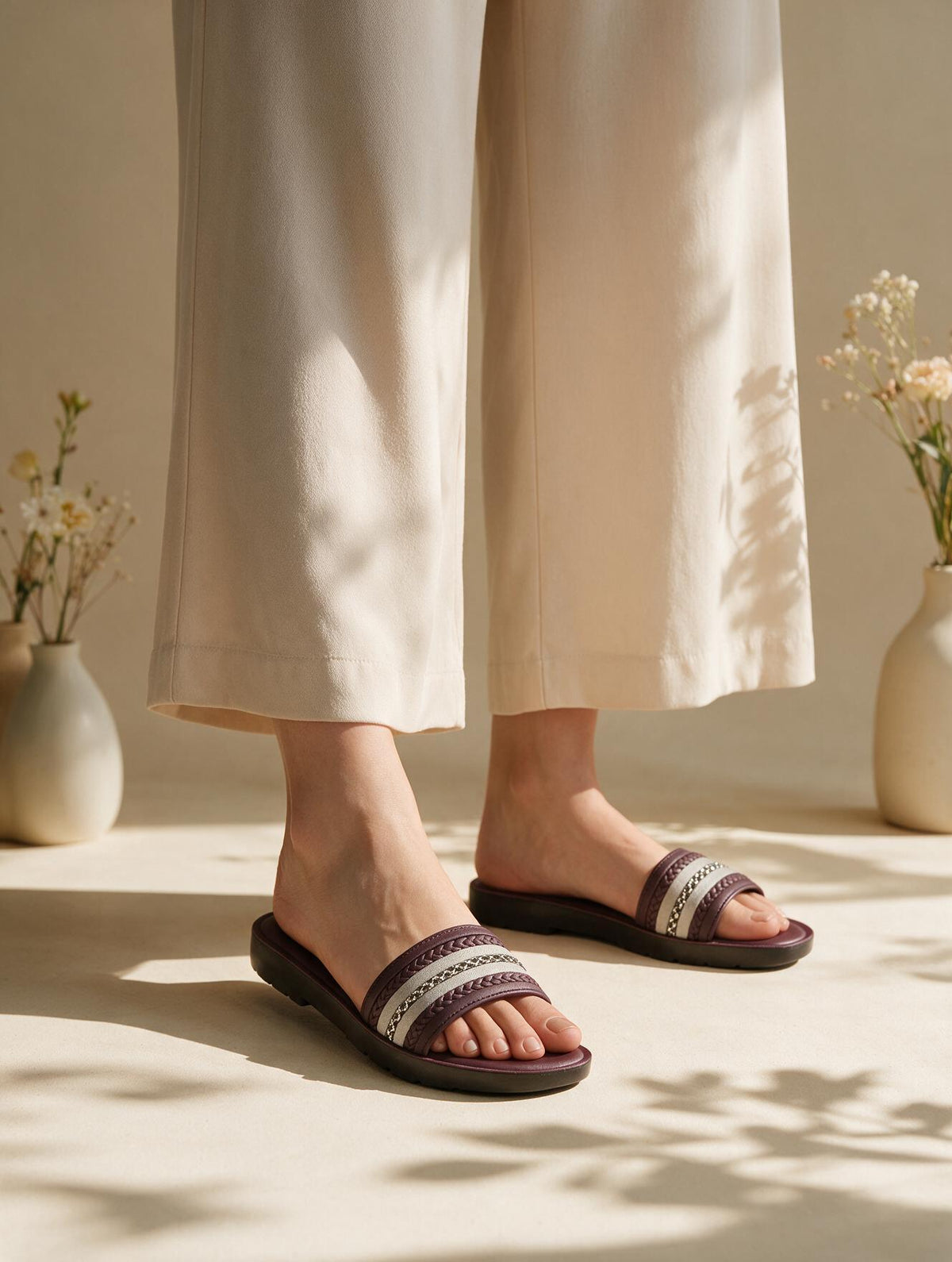 Statement Strap Slides - Purple