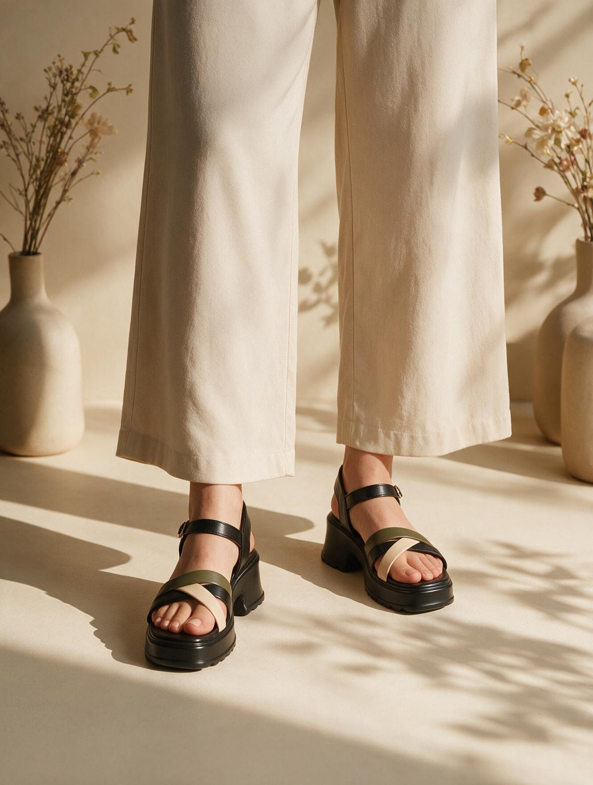 Crisscross Platform Sandals