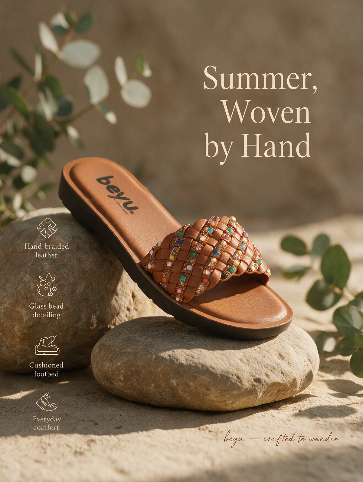 Braided Strap Casual Slides - Mustard