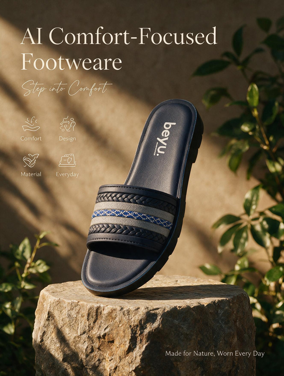 Statement Strap Slides - Blue
