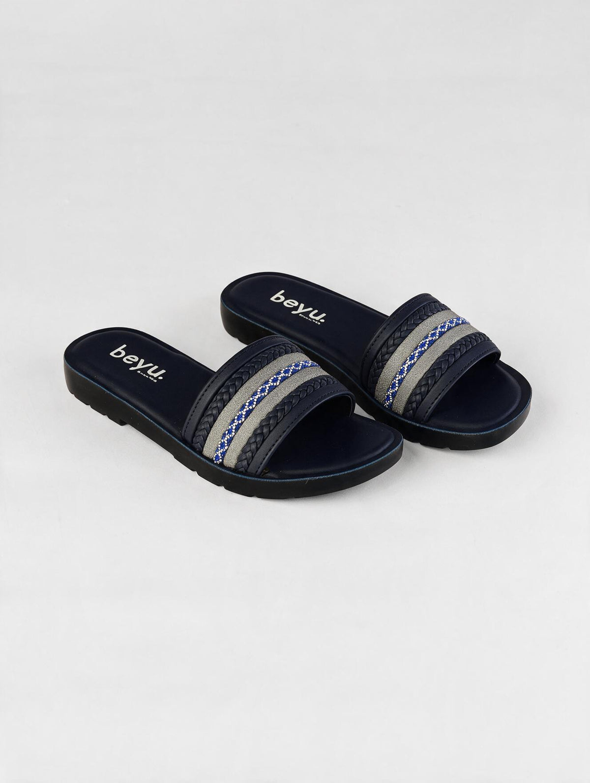 Statement Strap Slides - Blue