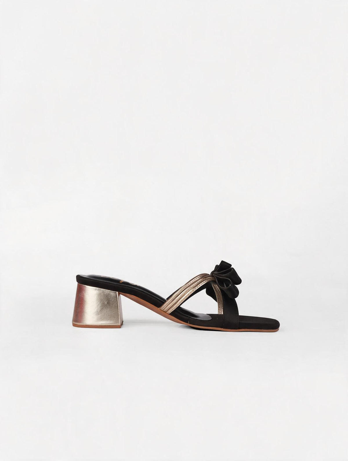 Midnight Bow Block Heels