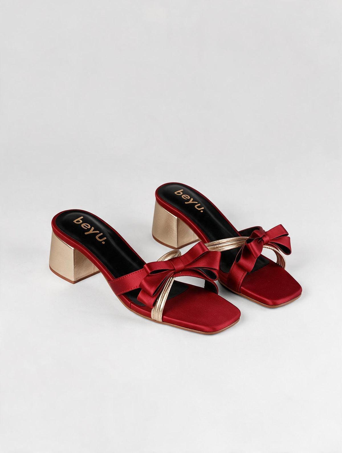Midnight Bow Block Heels