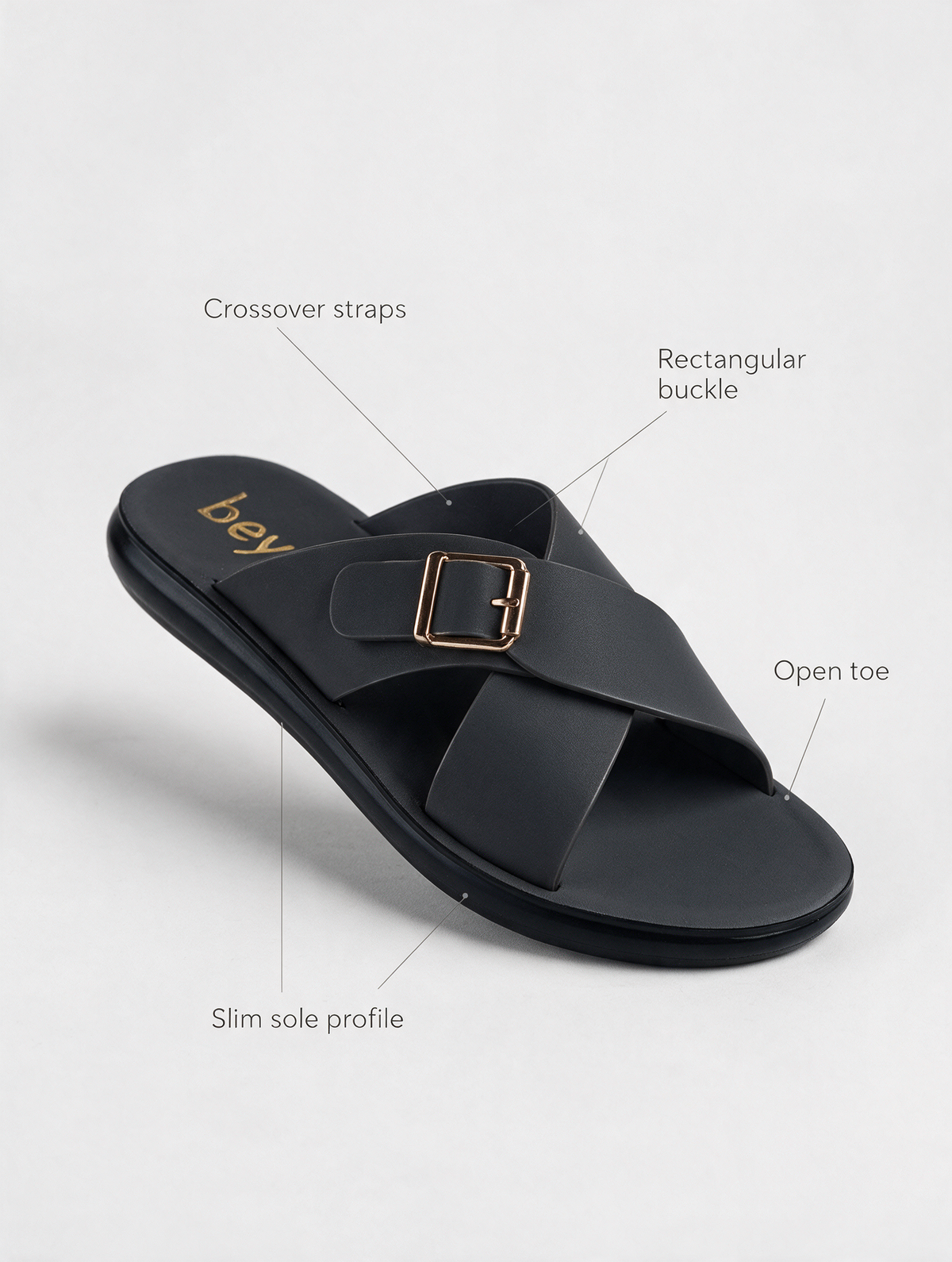 Women Cross Buckle Slides