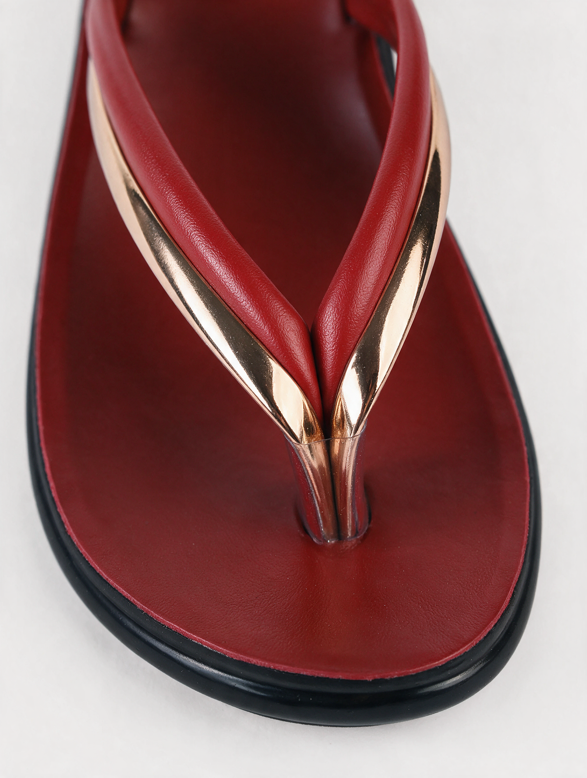 Sleek Strap Flats - Maroon