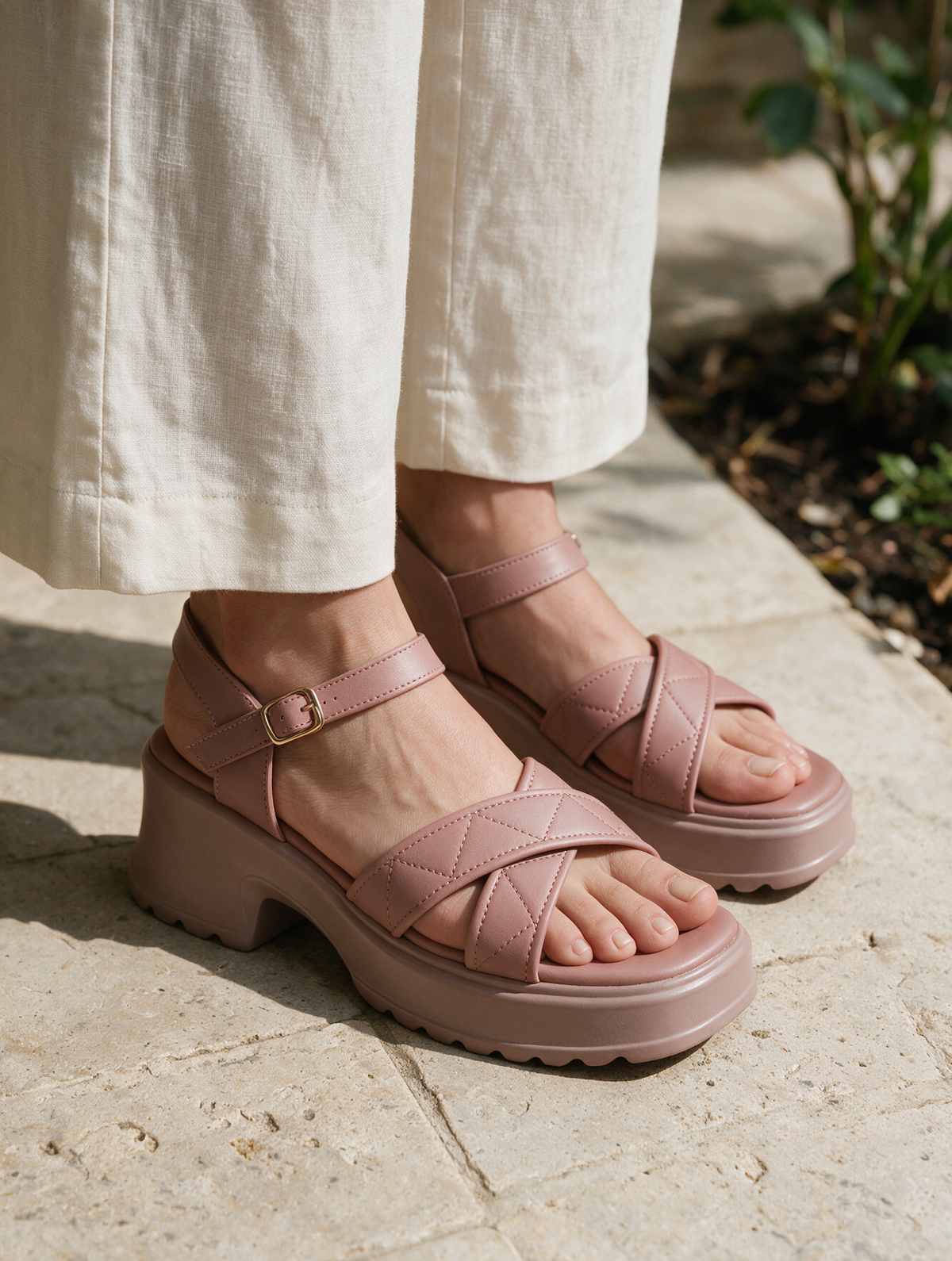 Crisscross Platform Sandals