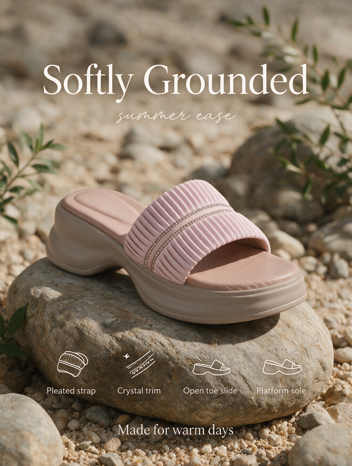 Contour Platform Slides - Pink