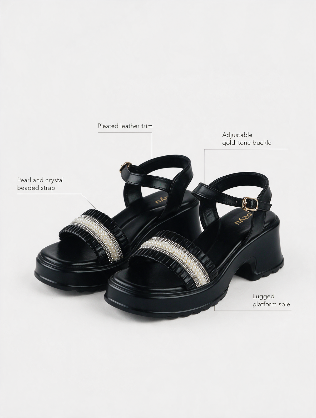 Dual Strap Platform Sandals