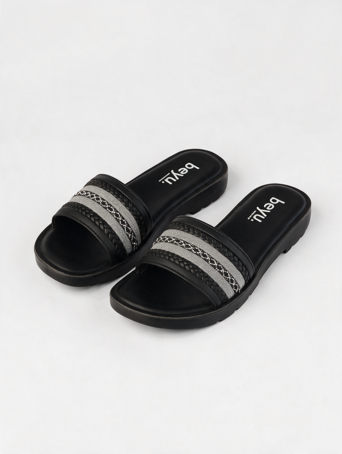 Statement Strap Slides - Black