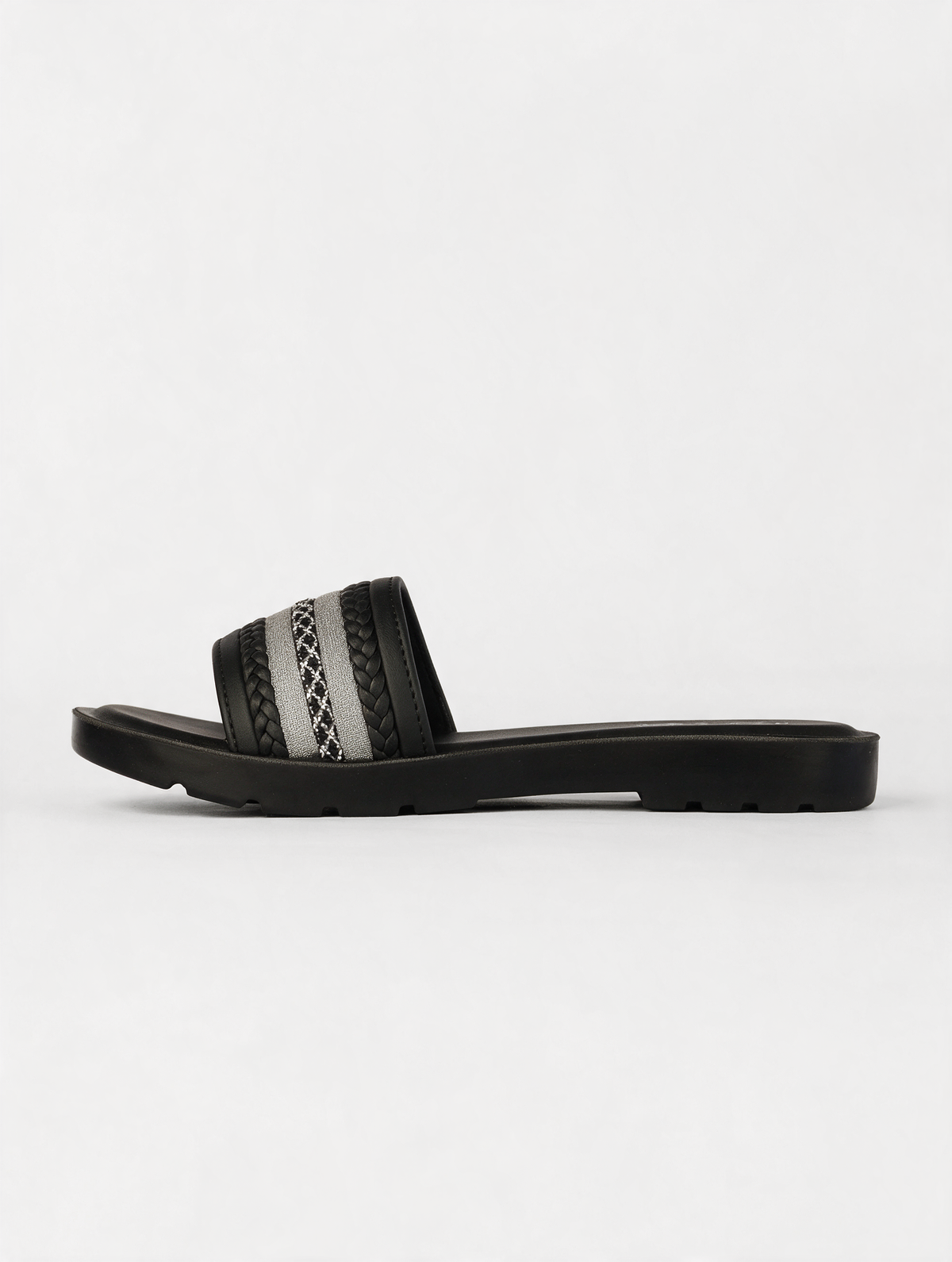 Statement Strap Slides - Black