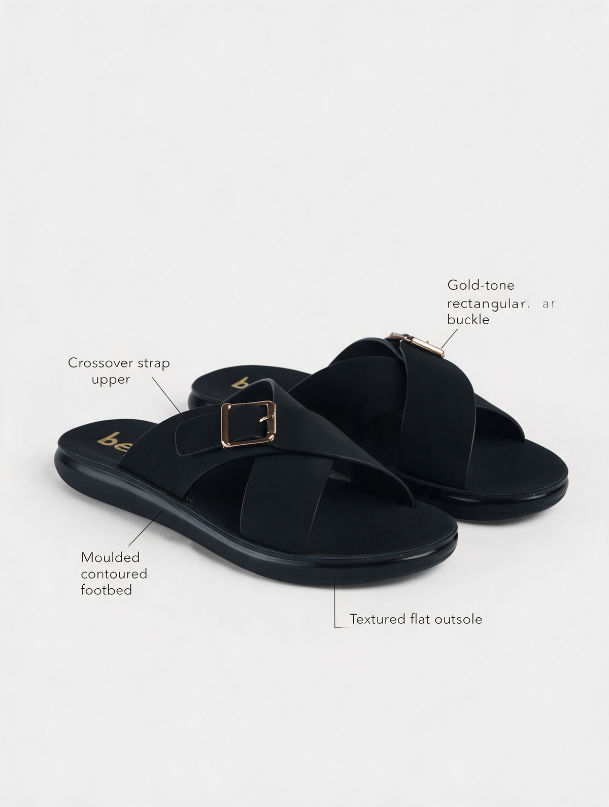 Women Cross Buckle Slides
