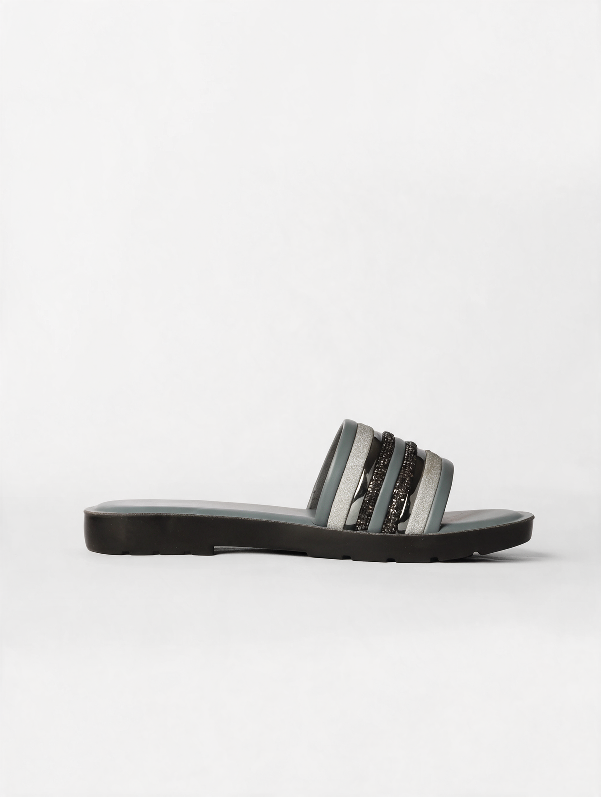 Shine Edge Slides - Grey