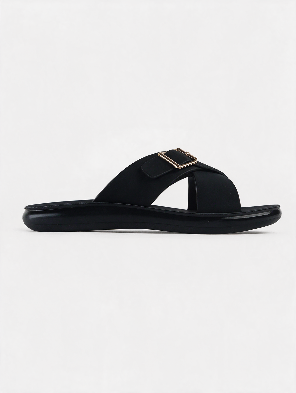 Women Cross Buckle Slides
