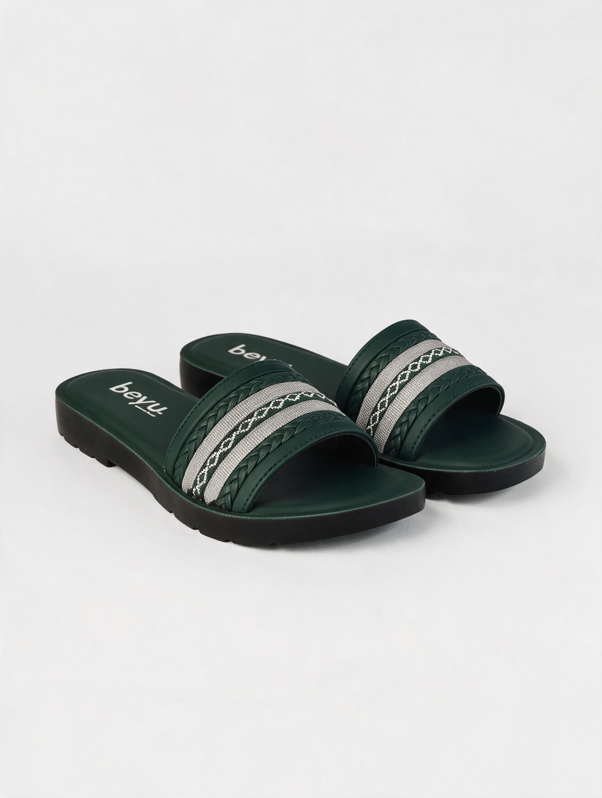 Statement Strap Slides - Green