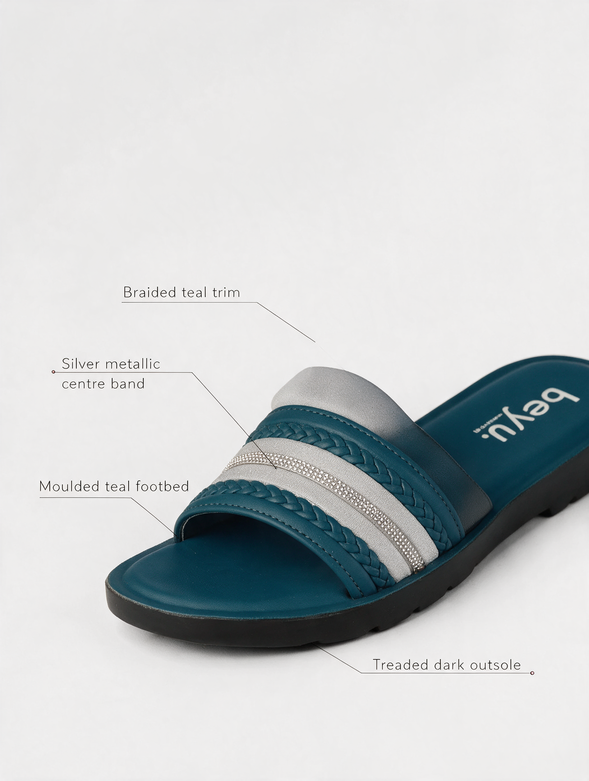 Statement Strap Slides - Aqua Blue