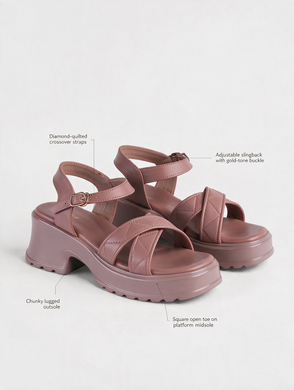 Cross Strap Platform Sandals