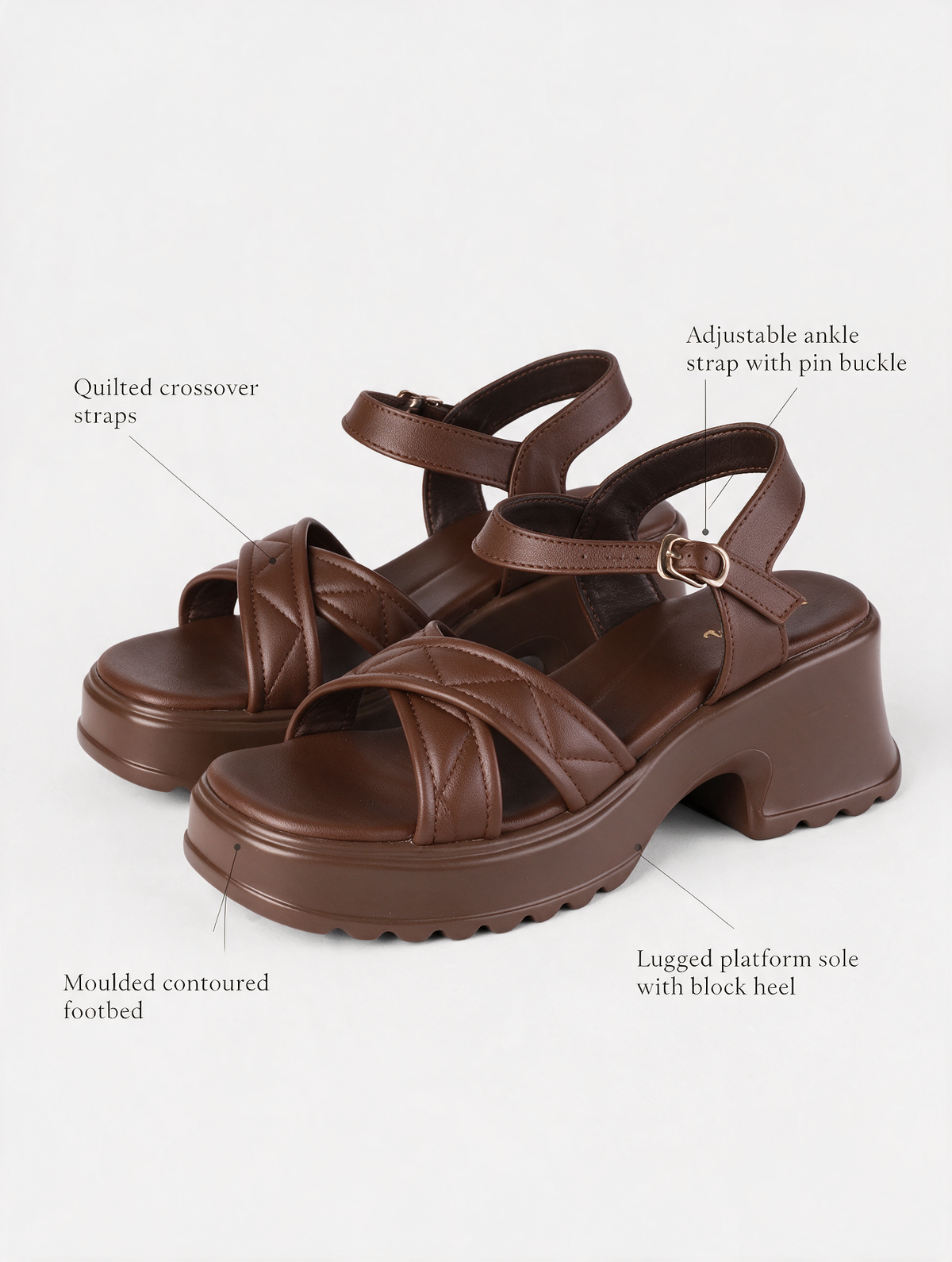 Cross Strap Platform Sandals