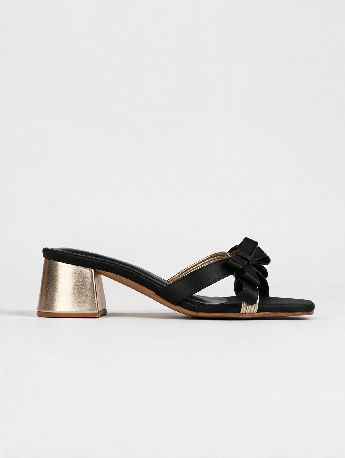 Midnight Bow Block Heels