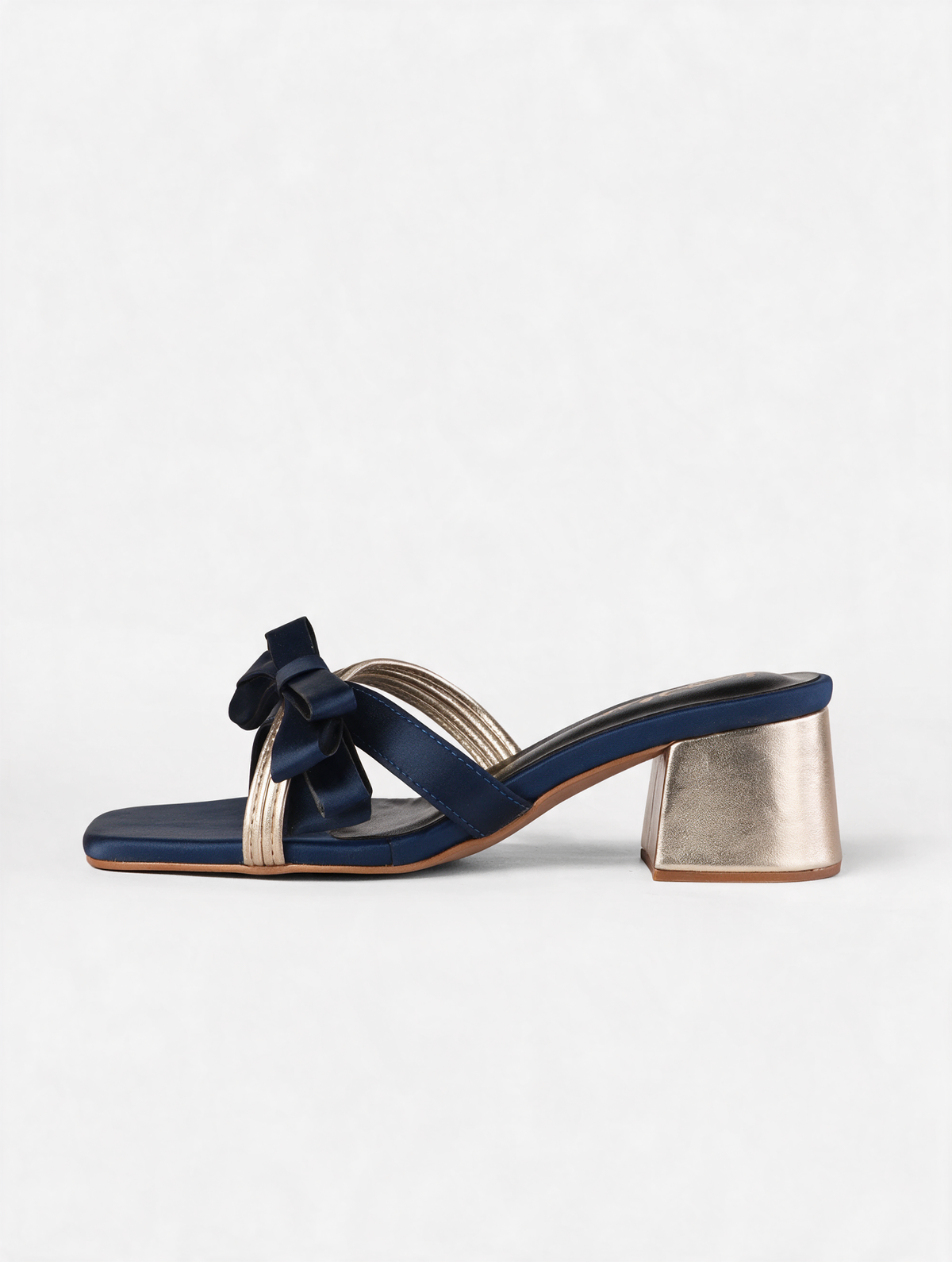Midnight Bow Block Heels