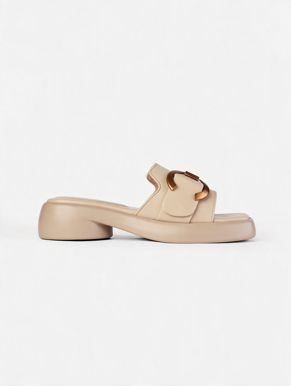 Buckle Strap Slides - Fawn