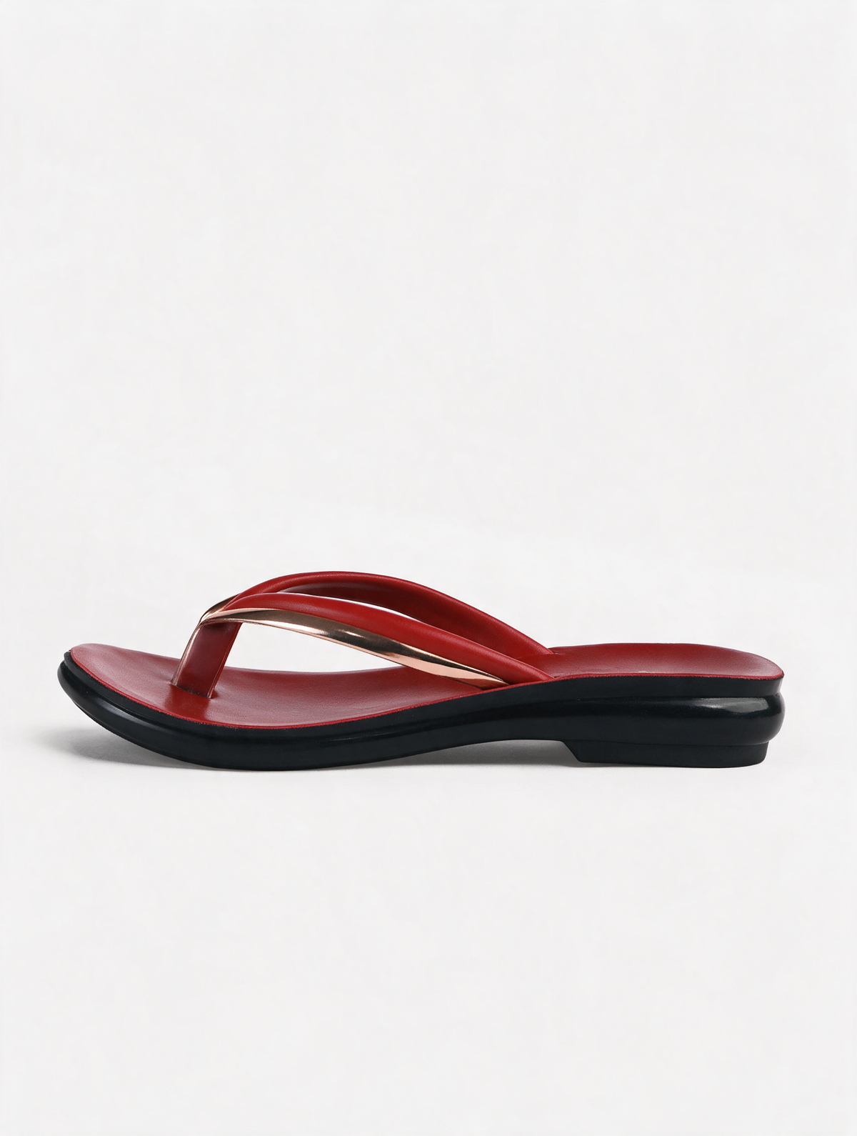 Sleek Strap Flats - Maroon