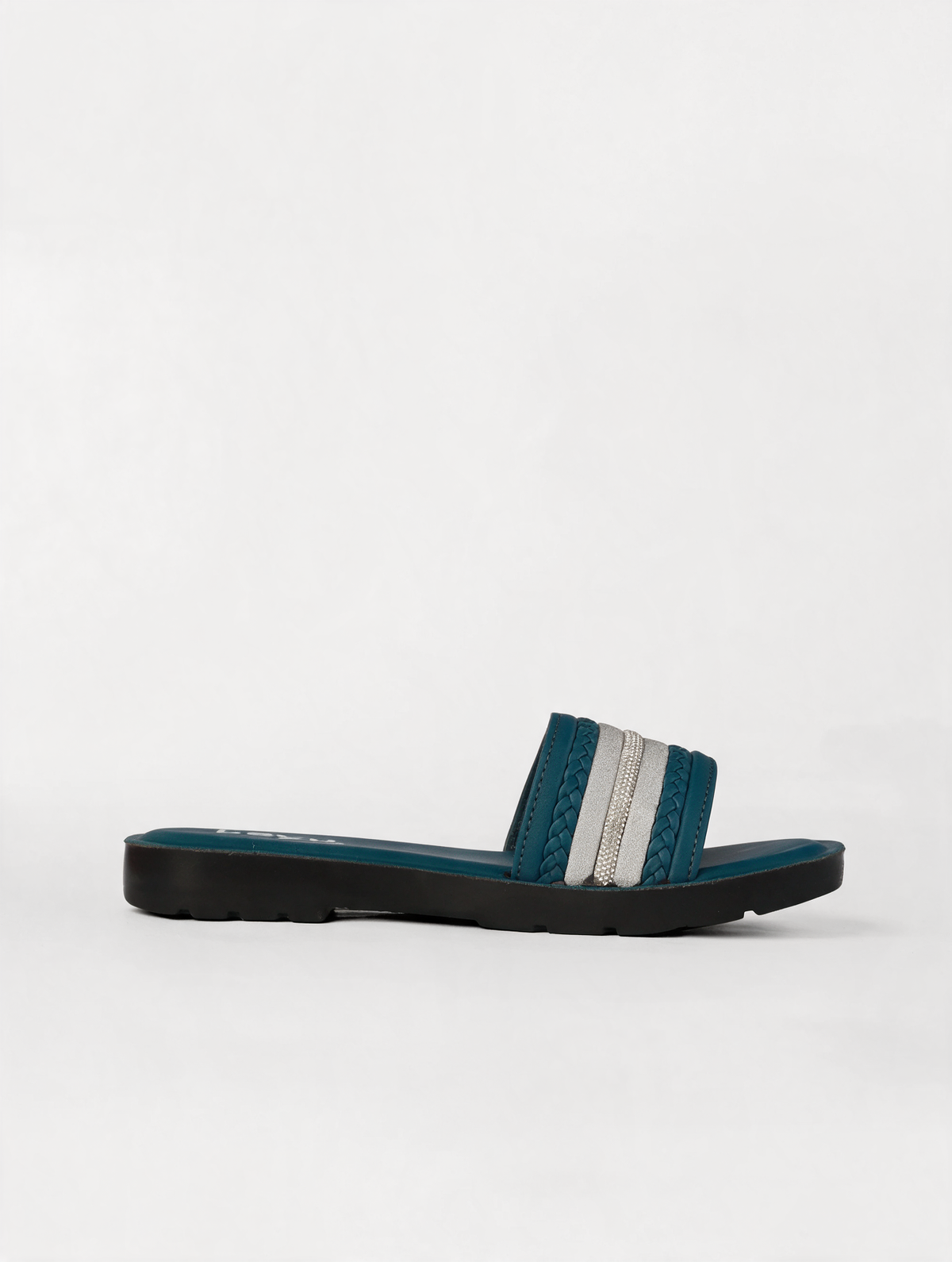 Statement Strap Slides - Aqua Blue