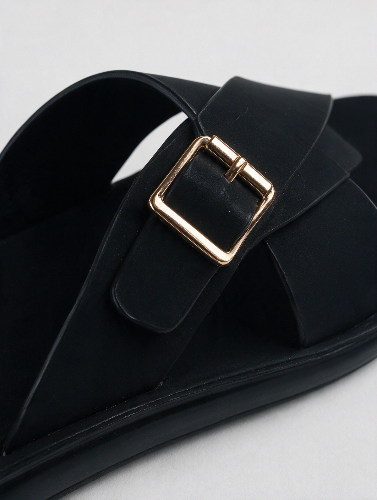 Women Cross Buckle Slides